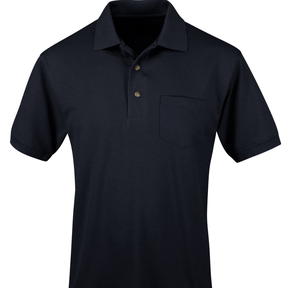 Big and Tall Knit Polo with Pocket Navy or Black